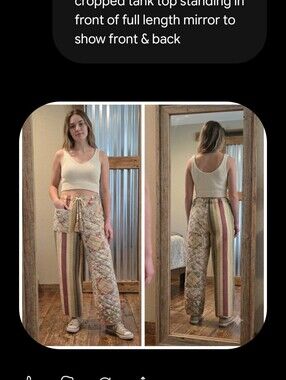 Upcycled Quilted Barrel Pants M-L Handmade Dont Throw It Out Flowers & Stripes